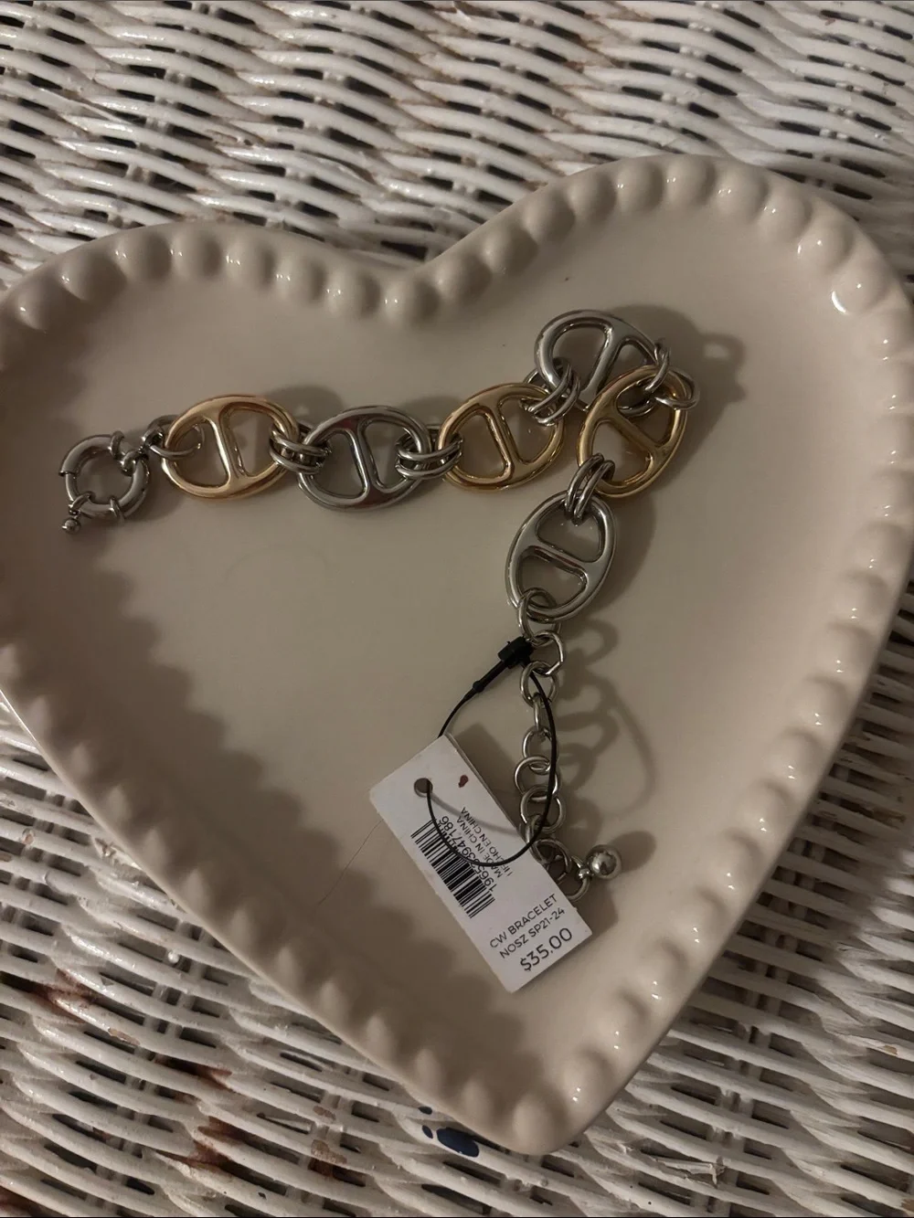 Chico's Two-Tone Link Bracelet in Gold and Silver